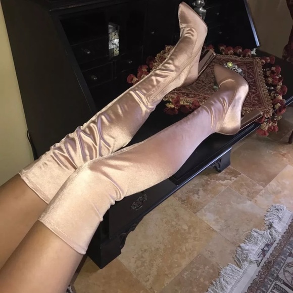 Shoes - Over the knee thigh high chunky heels boot